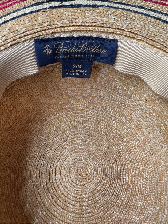 Vintage Brooks Brothers Heritage Straw Hat - Made in USA - S/M main image 4